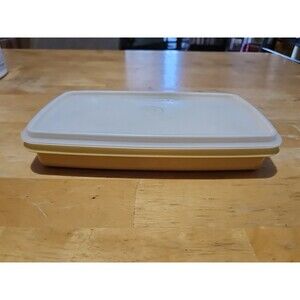 Vintage Tupperware Deli Meat Cheese Keeper Harvest Gold 816 W Sheer Lid 817 EUC